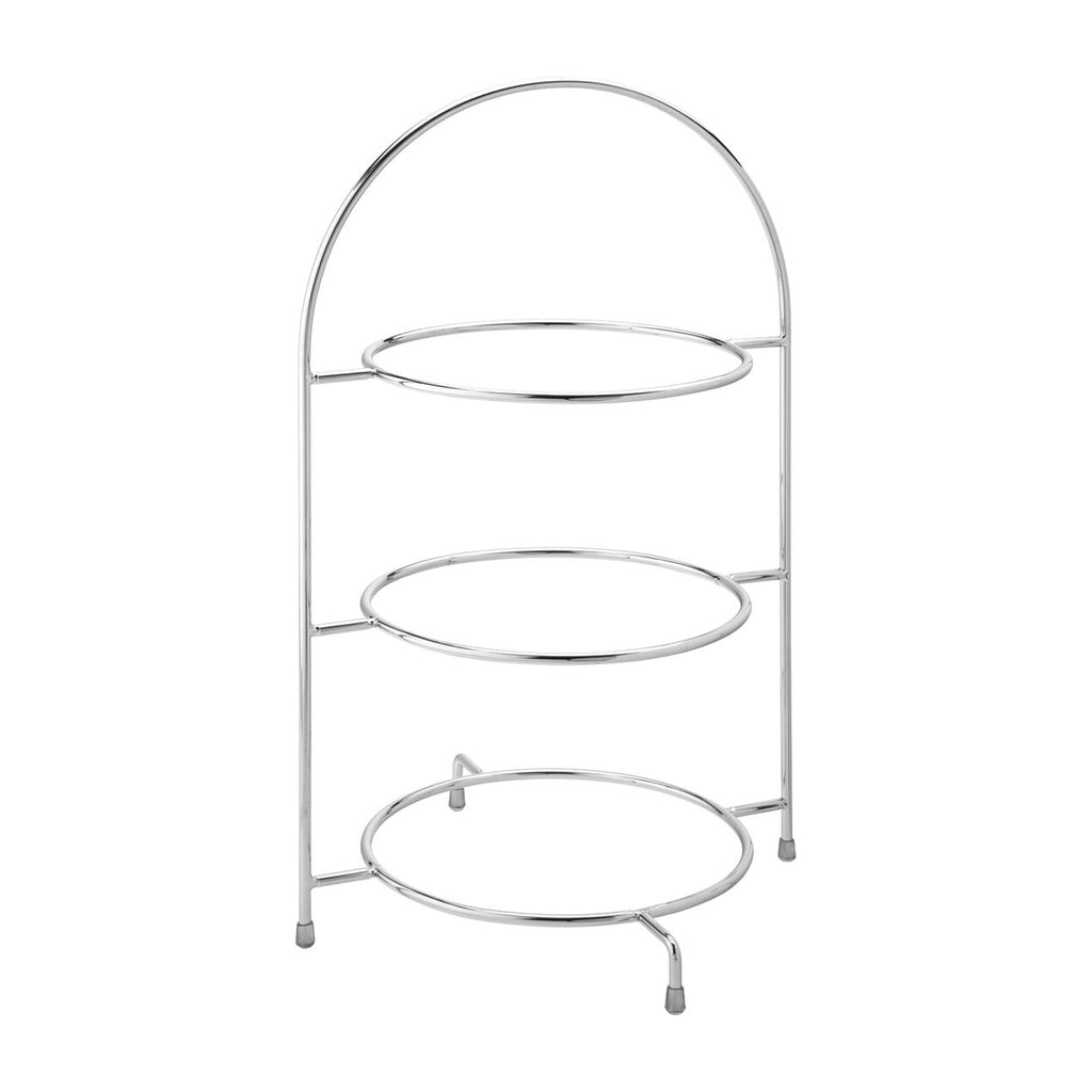 Chrome 3 Tier Plate Stand 17" (43cm)